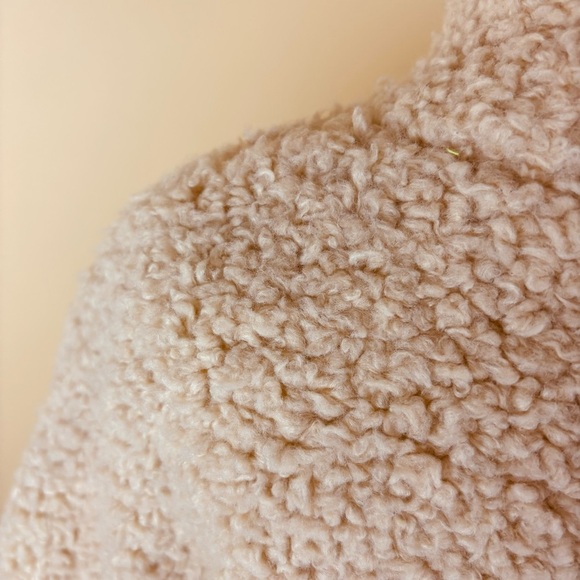 NWT Lou & Grey Tan/Fluorescent Green crop Neck 1/2 Zip Teddy Sherpa Jacket (XXL) - Picture 11 of 15